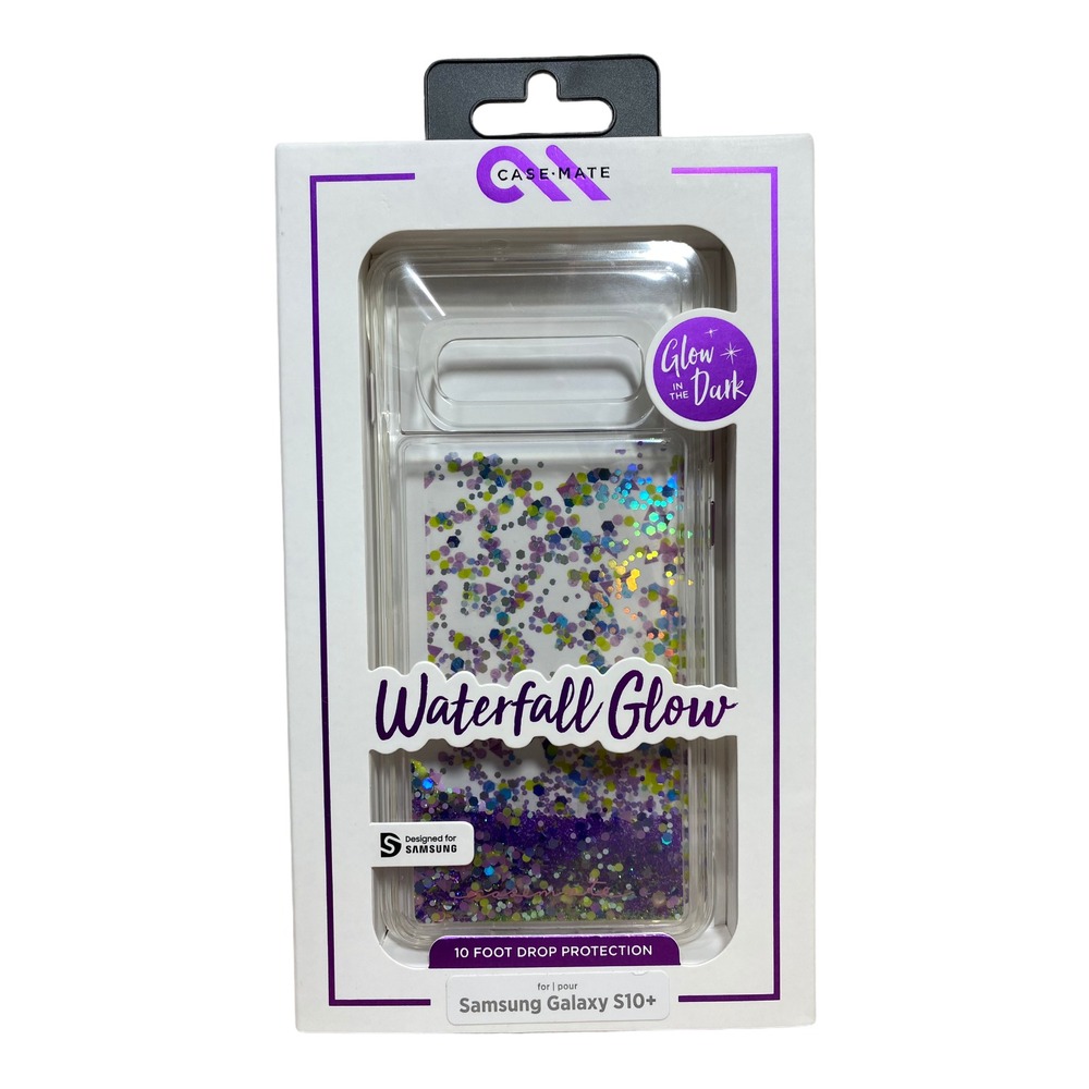 Case-Mate Waterfall Glow Samsung Galaxy S10+ Case Purple Glitter CM038576
